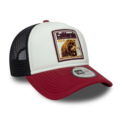 New Era 9FORTY A-Frame Trucker Cap California Graphic Patch white