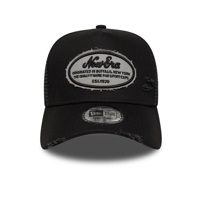 New Era 9FORTY Trucker Cap New Era Distressed Oval Patch black