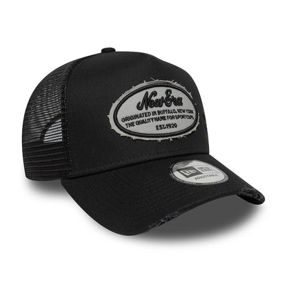 New Era 9FORTY Trucker Cap New Era Distressed Oval Patch black