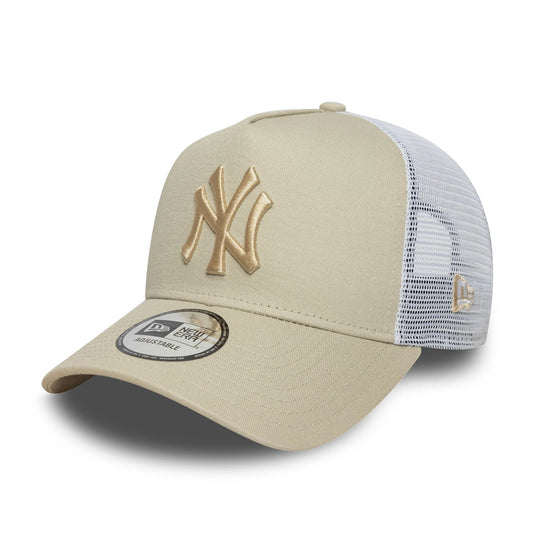 New Era 9FORTY E-Frame Trucker Cap New York Yankees MLB League Essential beige