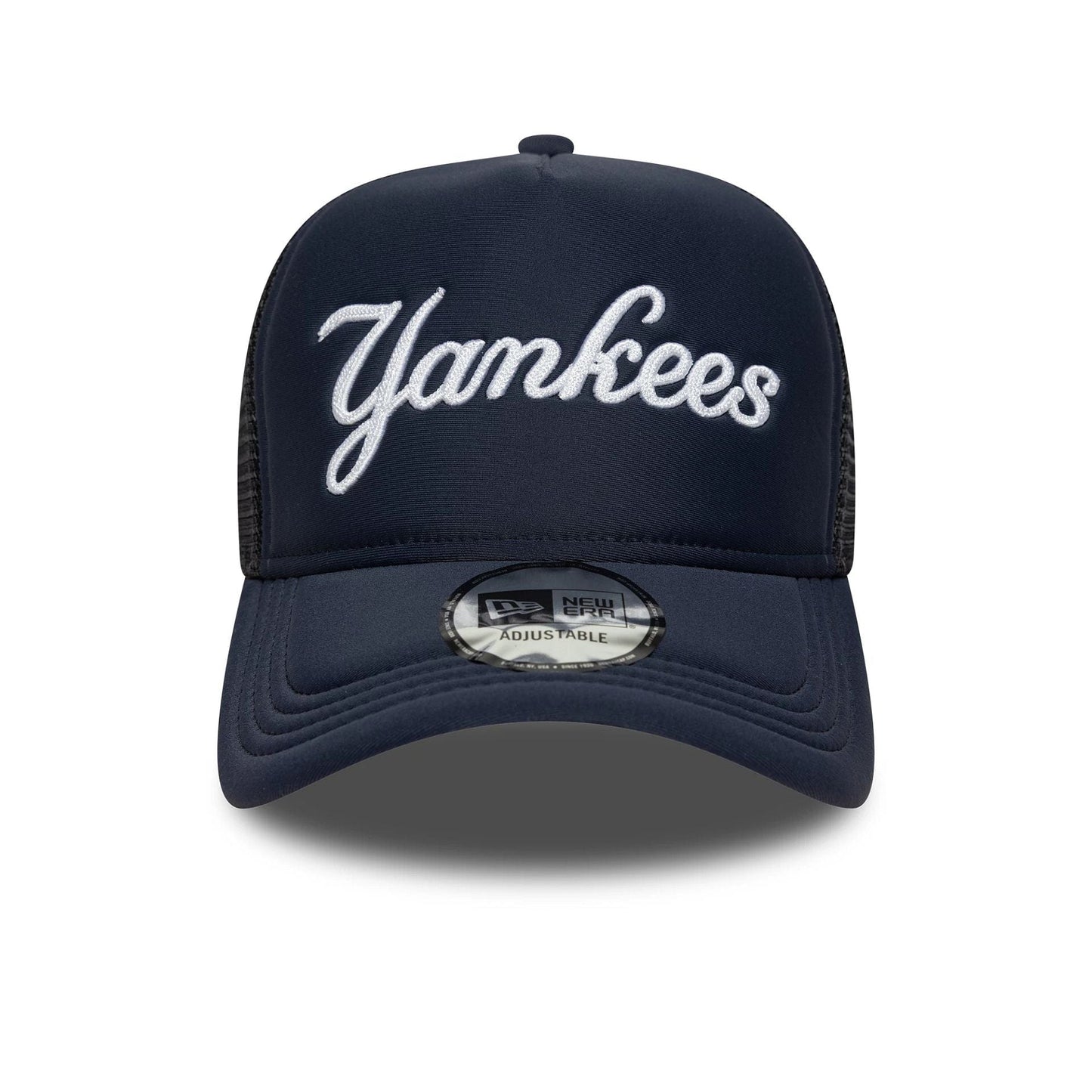 New Era 9FORTY A-Frame Trucker Cap New York Yankees MLB Script navy
