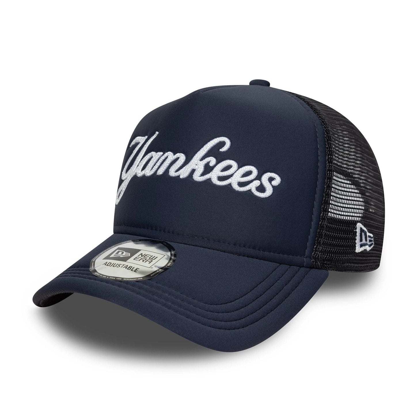 New Era 9FORTY A-Frame Trucker Cap New York Yankees MLB Script navy