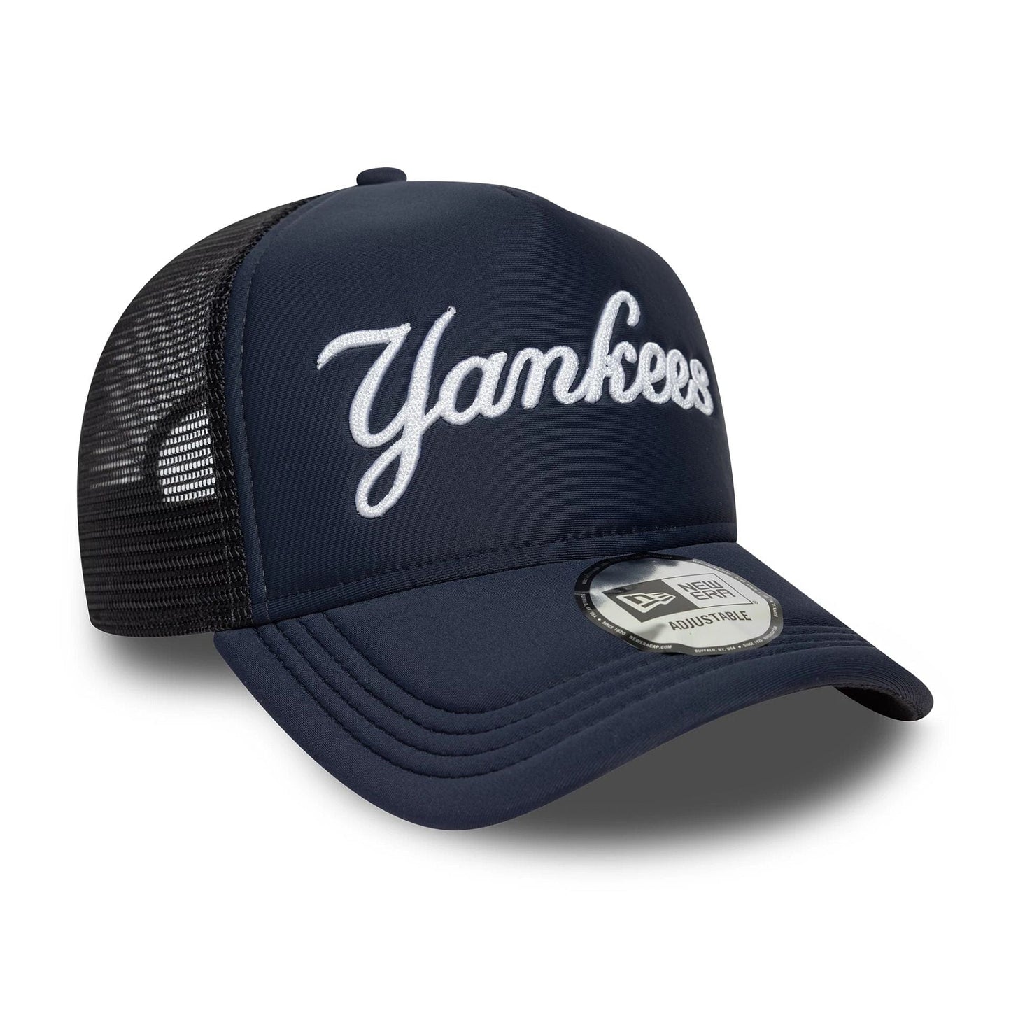 New Era 9FORTY A-Frame Trucker Cap New York Yankees MLB Script navy