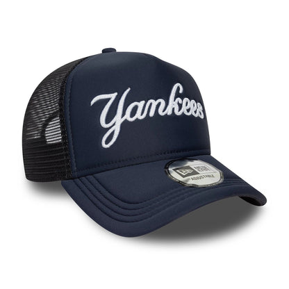 New Era 9FORTY A-Frame Trucker Cap New York Yankees MLB Script navy