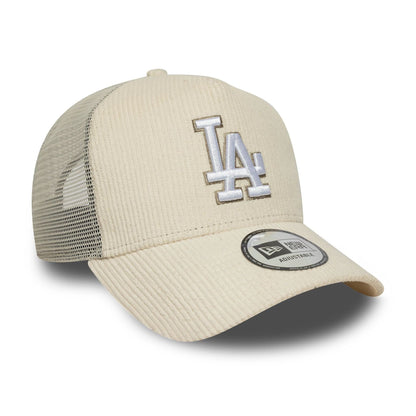 New Era 9FORTY A-Frame Trucker Cap LA Dodgers MLB Cord beige