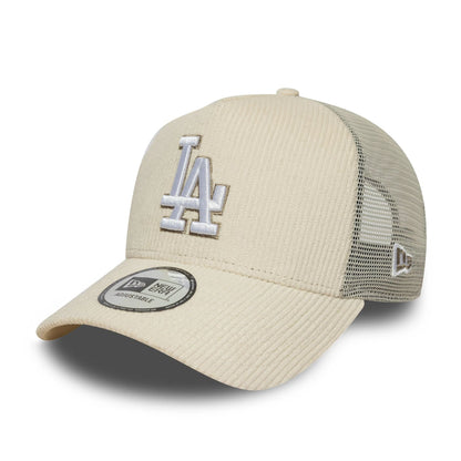 New Era 9FORTY A-Frame Trucker Cap LA Dodgers MLB Cord beige