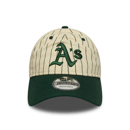 New Era 9TWENTY Cap Oakland Athletics Pinestripe green/beige