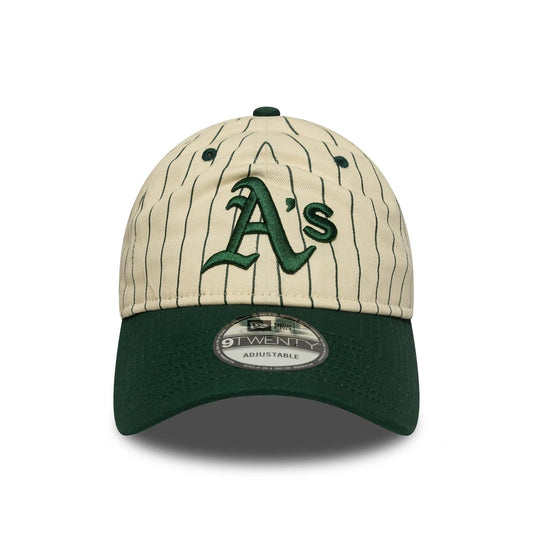 New Era 9TWENTY Cap Oakland Athletics Pinestripe green/beige
