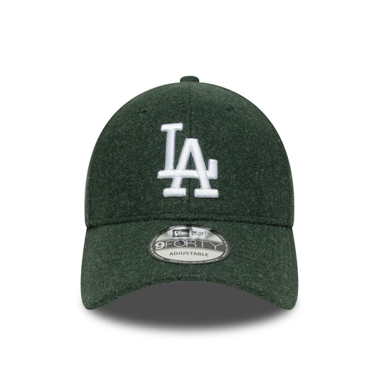 New Era 9FORTY Cap Los Angeles Dodgers MLB Melton Wool dark green