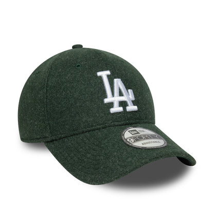 New Era 9FORTY Cap Los Angeles Dodgers MLB Melton Wool dark green