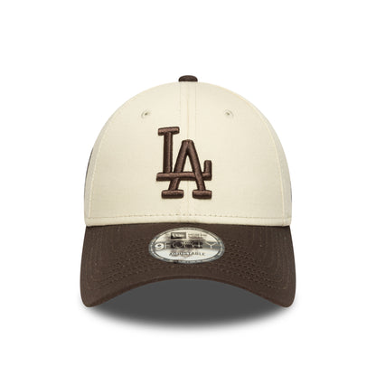 New Era 9FORTY Cap Los Angeles Dodgers MLB Side Patch beige
