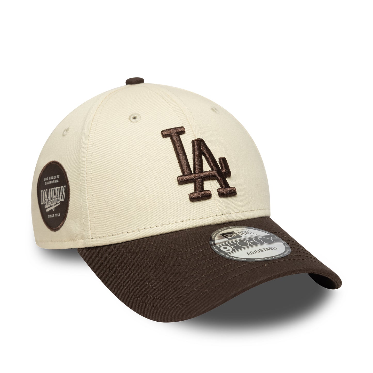 New Era 9FORTY Cap Los Angeles Dodgers MLB Side Patch beige