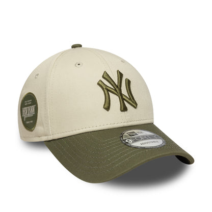 New Era 9FORTY Cap New York Yankees MLB Side Patch beige