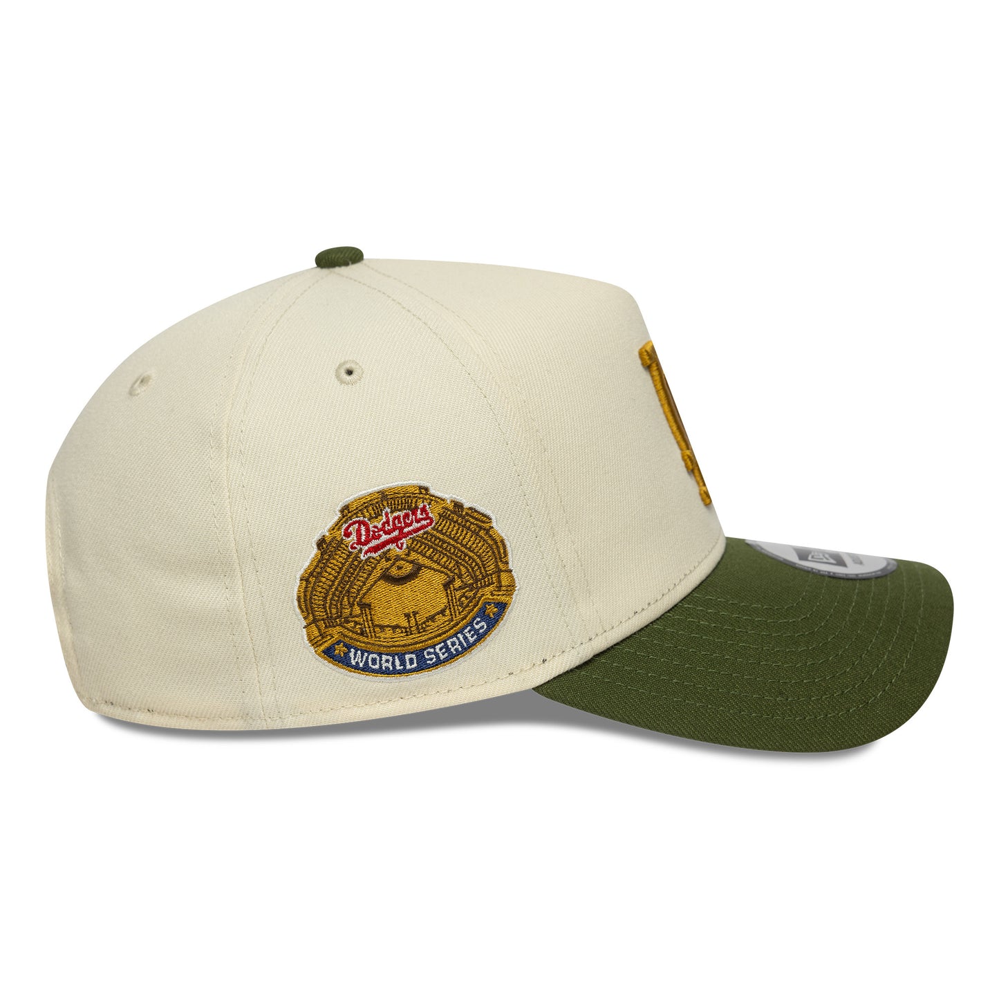 New Era 9FORTY E-Frame Cap Los Angeles Dodgers MLB World Series Patch beige