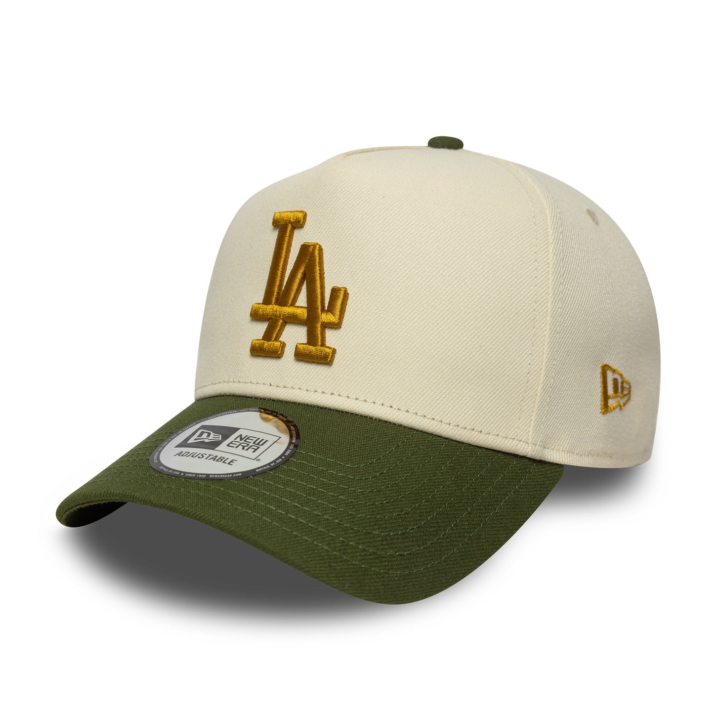New Era 9FORTY E-Frame Cap Los Angeles Dodgers MLB World Series Patch beige