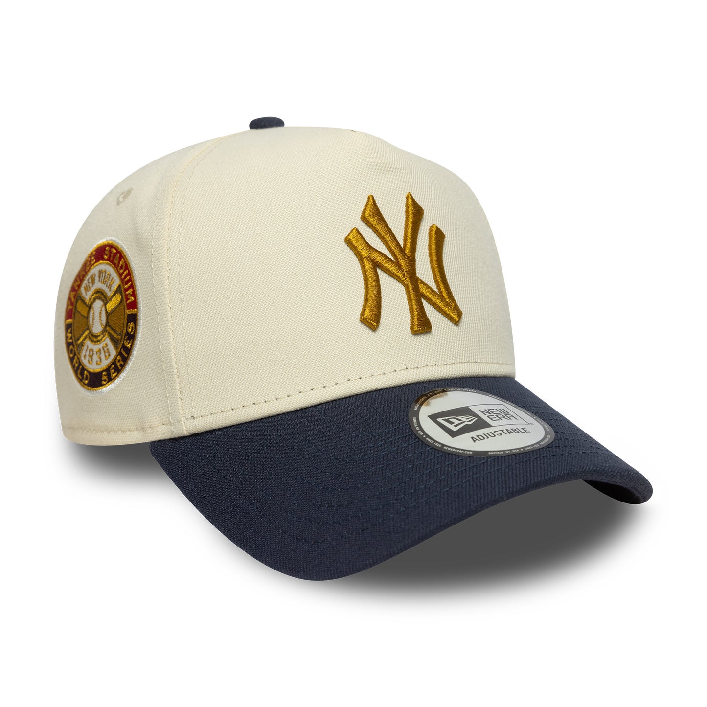 New Era 9FORTY E-Frame Cap New York Yankees MLB World Series Patch beige