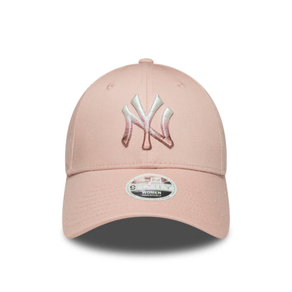New Era 9FORTY Damen Cap New York Yankees MLB Metallic Logo pink