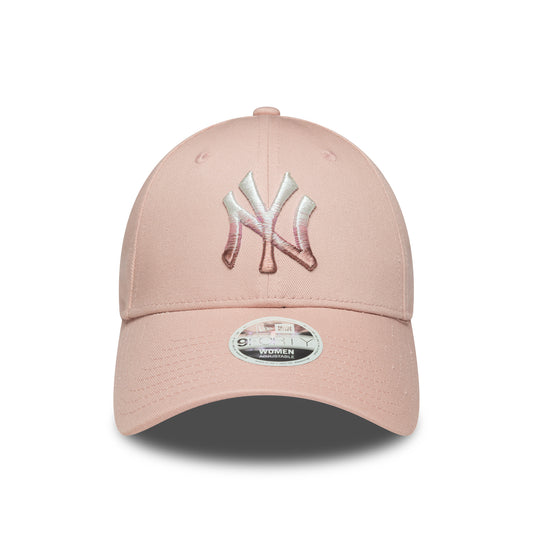 New Era 9FORTY Damen Cap New York Yankees MLB Metallic Logo pink