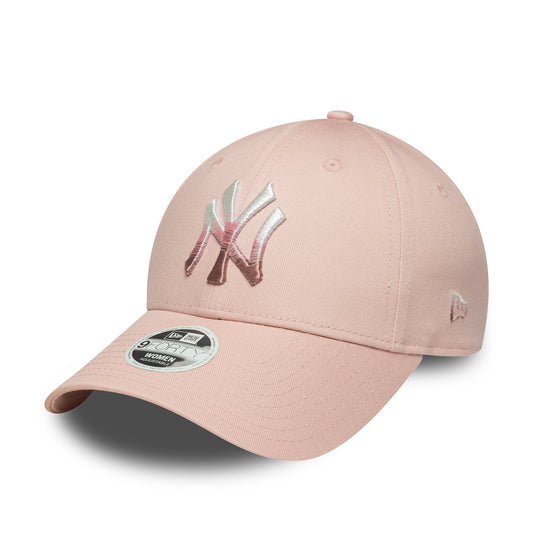 New Era 9FORTY Damen Cap New York Yankees MLB Metallic Logo pink