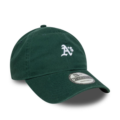 New Era 9TWENTY Cap Oakland Athletics MLB Washed Mini Logo dark green