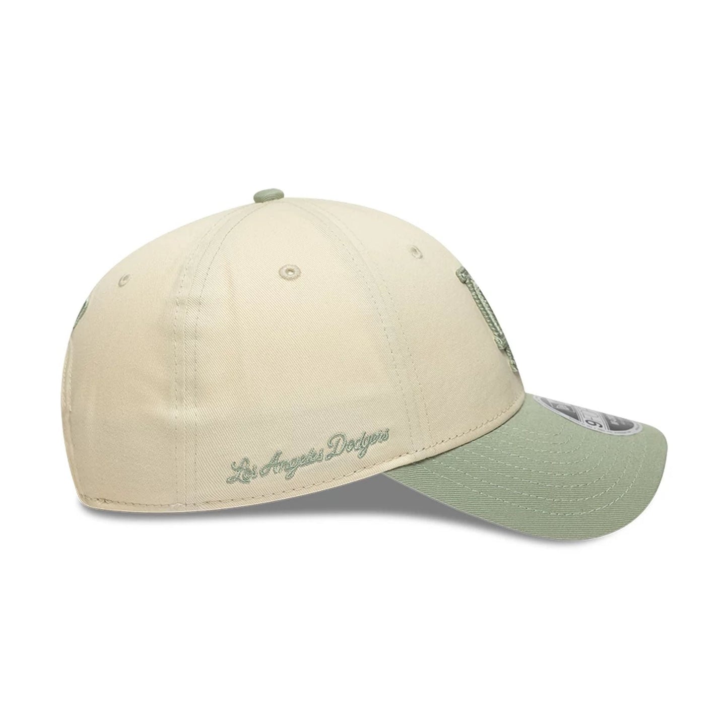 New Era 9FORTY Cap MLB Los Angeles Dodgers Side Script light beige/pastel green