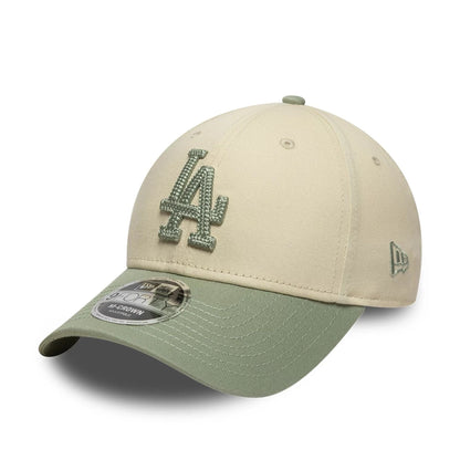 New Era 9FORTY Cap MLB Los Angeles Dodgers Side Script light beige/pastel green