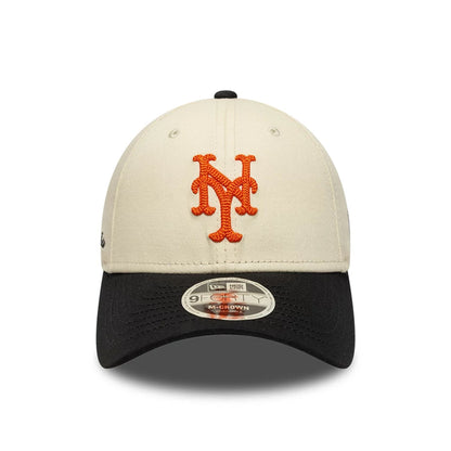 New Era 9FORTY Cap MLB New York Mets Side Script light beige/black