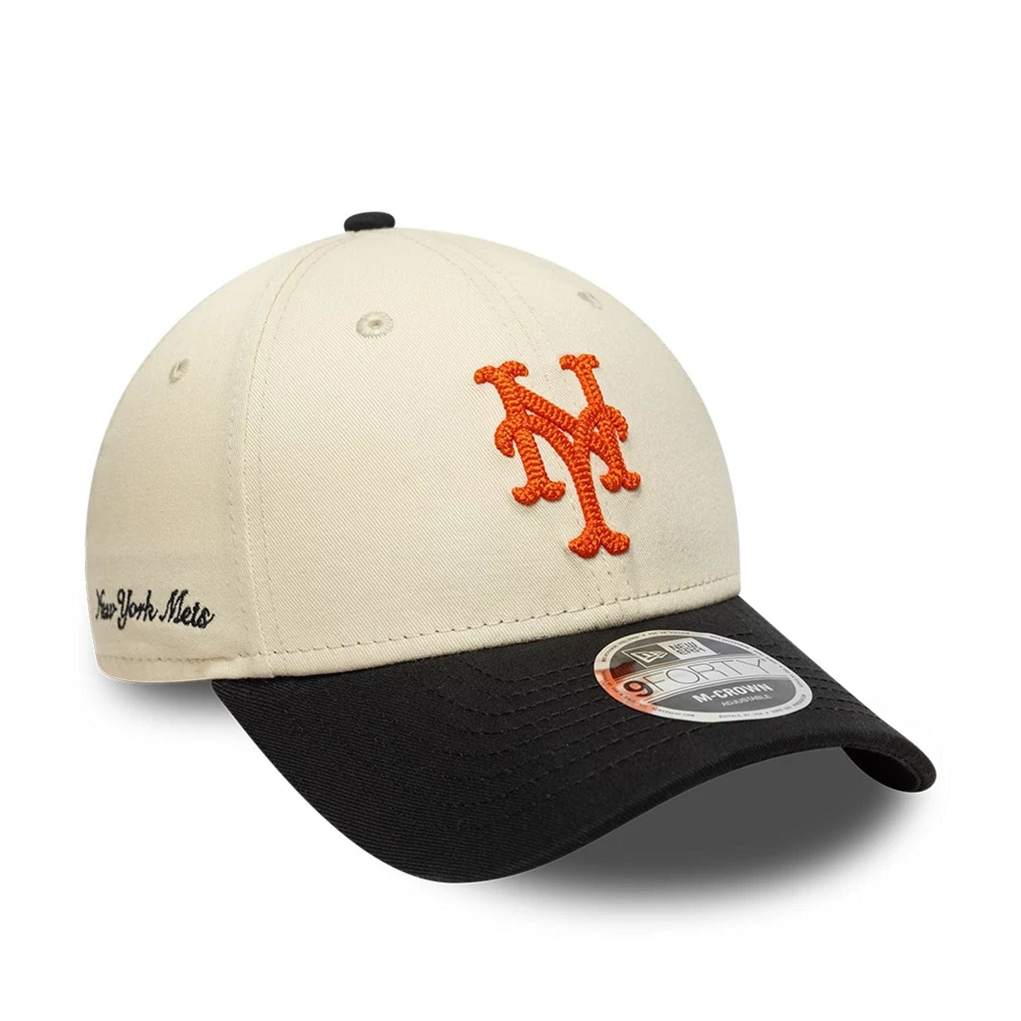 New Era 9FORTY Cap MLB New York Mets Side Script light beige/black