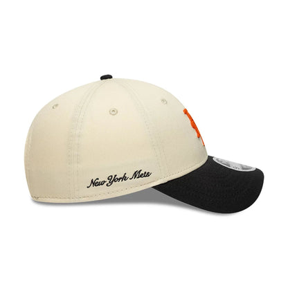 New Era 9FORTY Cap MLB New York Mets Side Script light beige/black