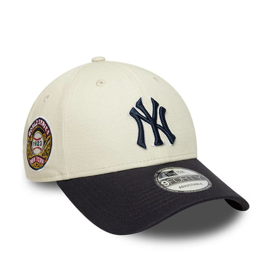 New Era 9FORTY Cap MLB New York Yankees World Series Patch beige/navy