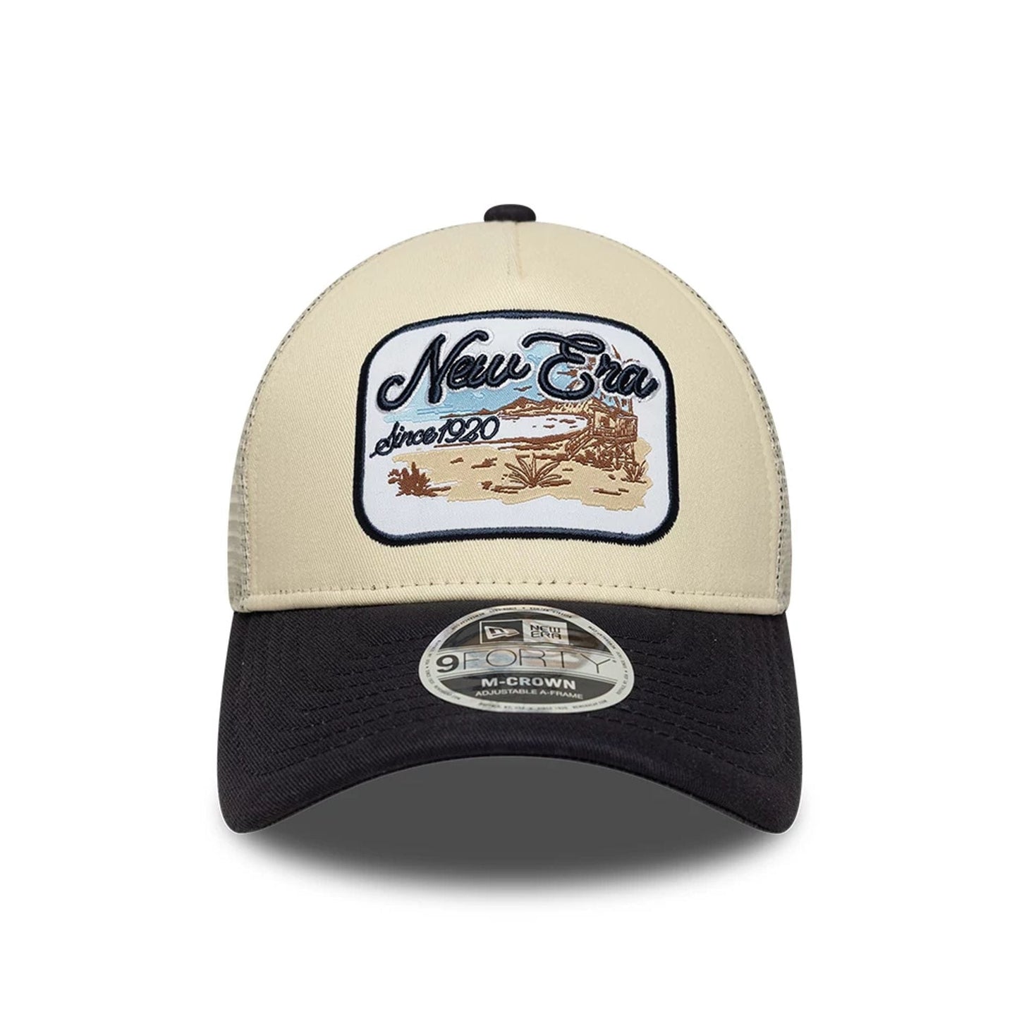 New Era 9FORTY Trucker Cap MC AF light beige/navy