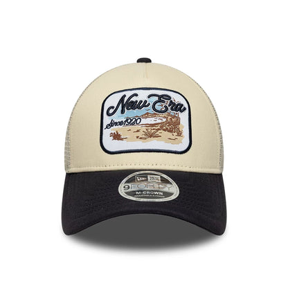New Era 9FORTY Trucker Cap MC AF light beige/navy