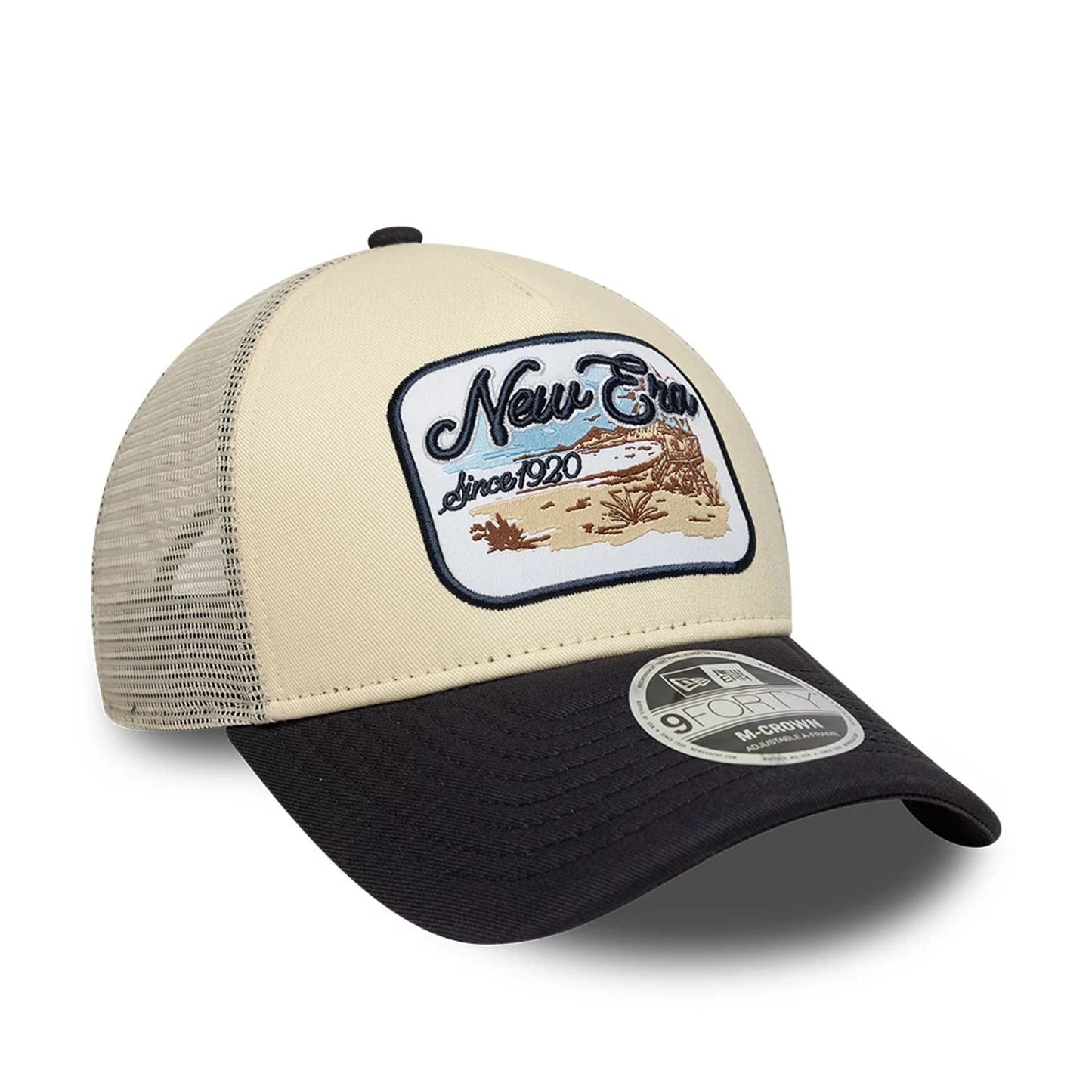 New Era 9FORTY Trucker Cap MC AF light beige/navy