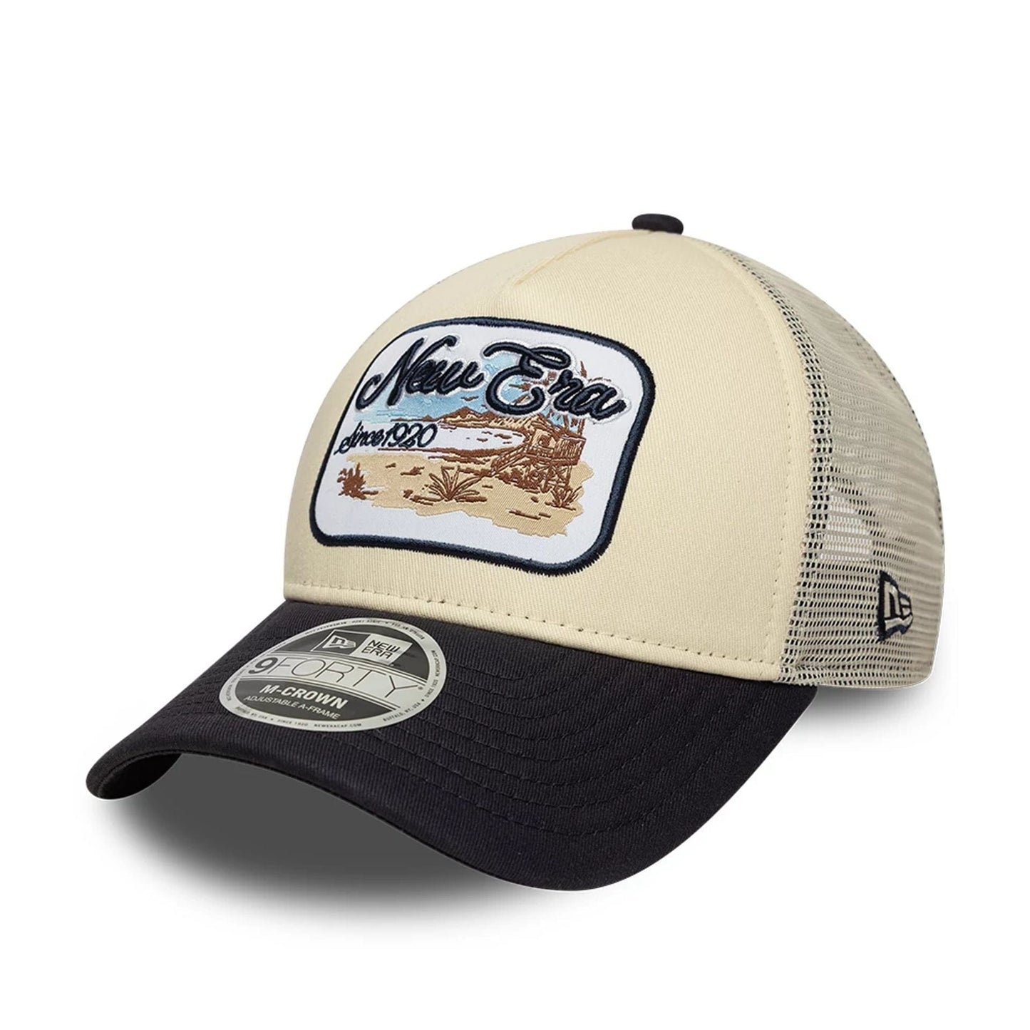 New Era 9FORTY Trucker Cap MC AF light beige/navy