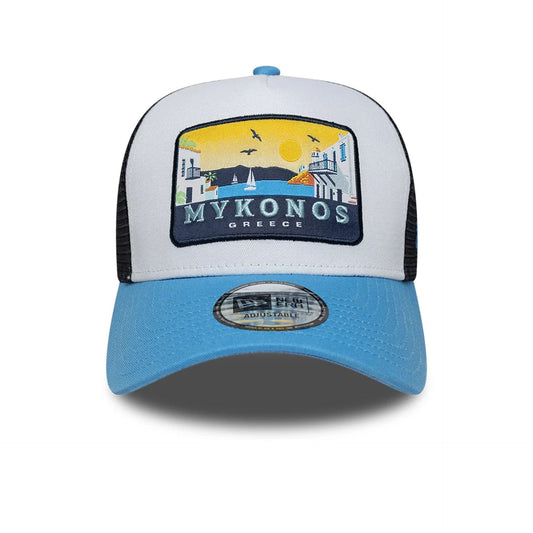 New Era 9FORTY Trucker Cap Location pastel blue/white/black