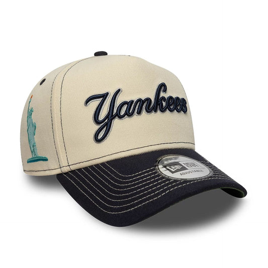 New Era 9FORTY Cap MLB New York Yankees City Icon light beige/navy