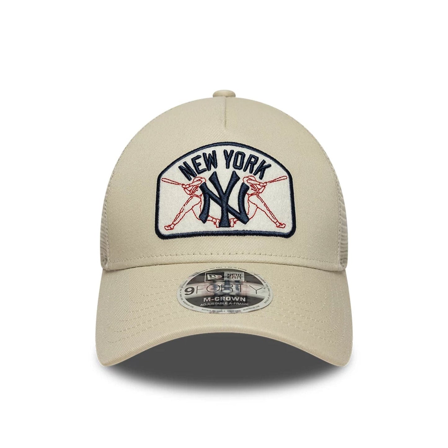 New Era 9FORTY Trucker Cap MLB New York Yankees Patch light beige