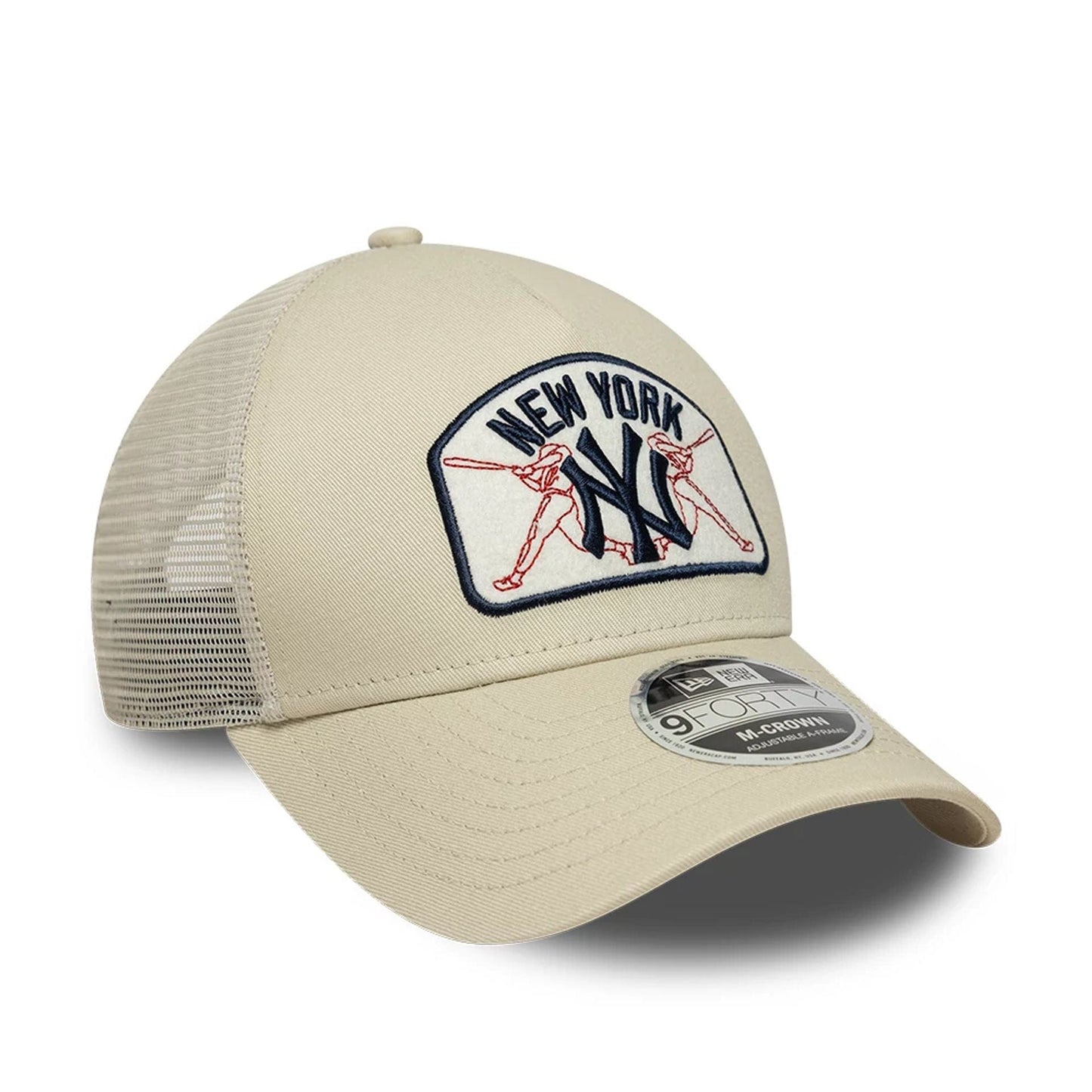 New Era 9FORTY Trucker Cap MLB New York Yankees Patch light beige