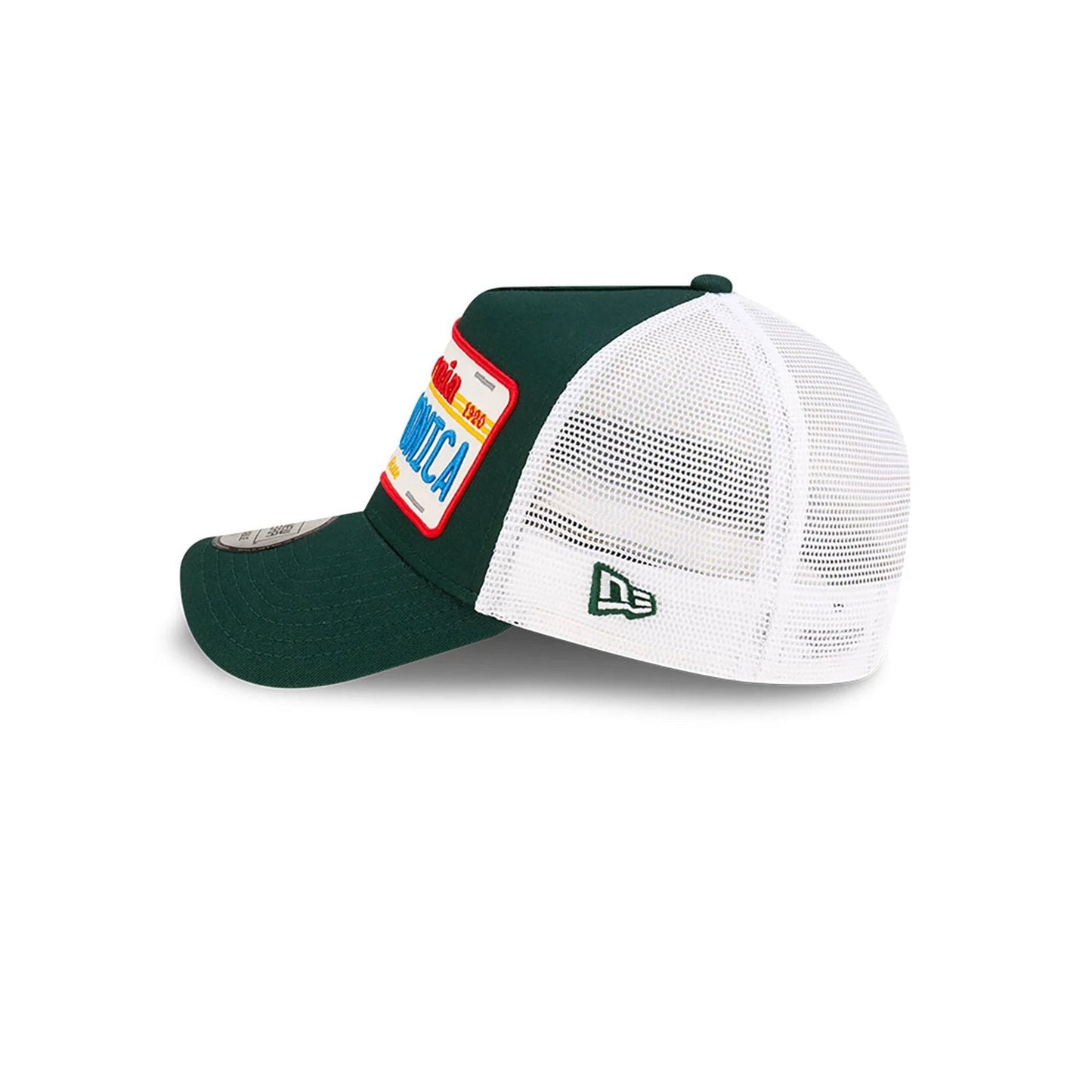 New Era 9FORTY A-Frame Trucker Cap Santa Monica License Plate dark green
