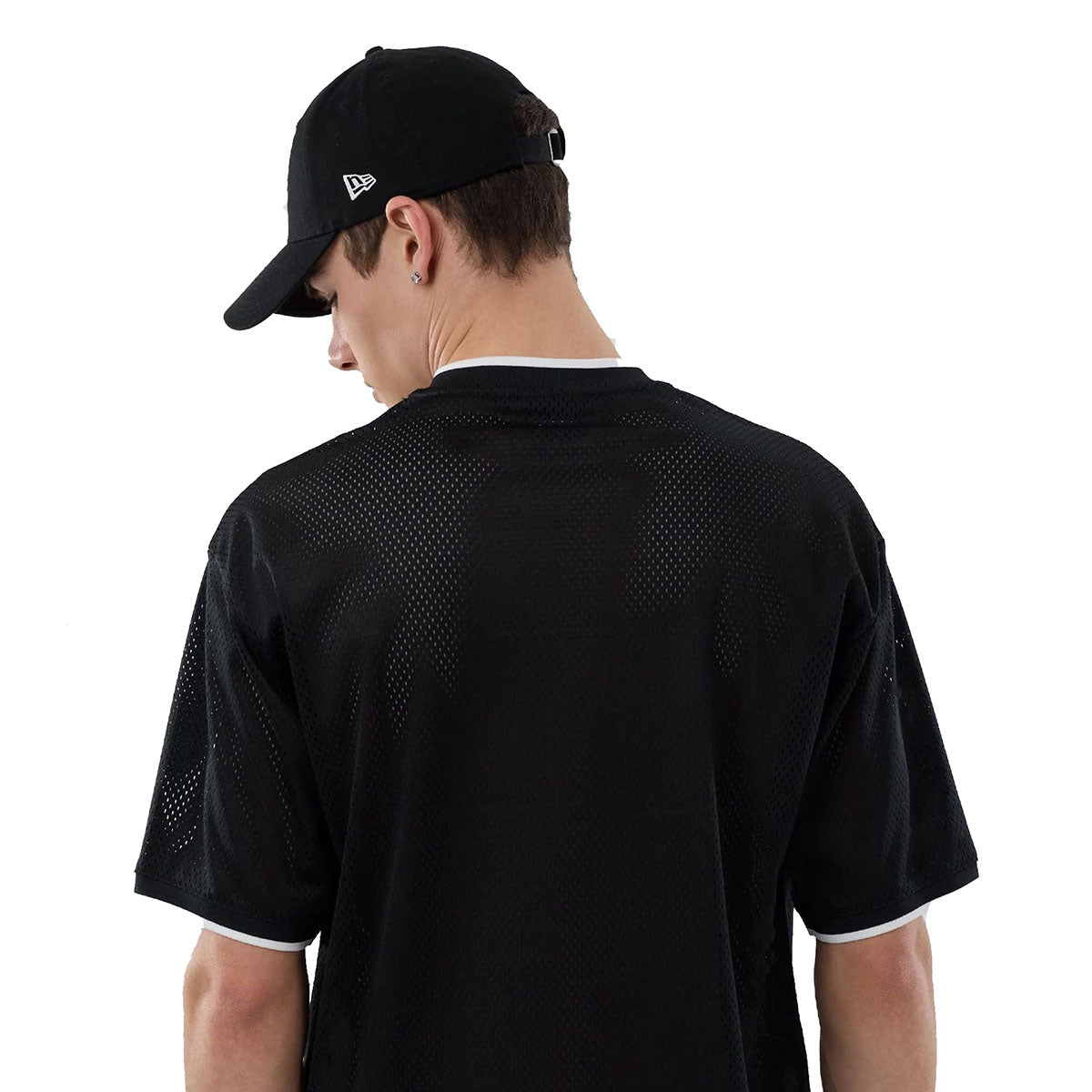 New Era Herren T-Shirt Mesh Oversized NBA Chicago Bulls Logo black