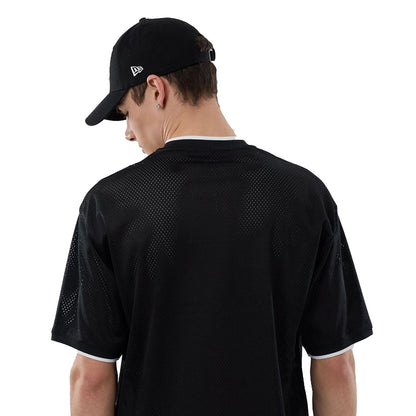 New Era Herren T-Shirt Mesh Oversized NBA Chicago Bulls Logo black