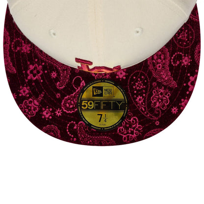 New Era 59FIFTY Cap MLB LA Dodgers Paisley light beige/burgundy