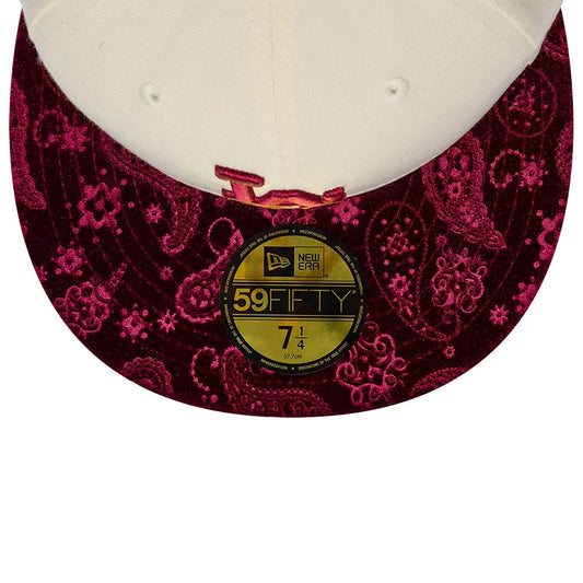 New Era 59FIFTY Cap MLB LA Dodgers Paisley light beige/burgundy