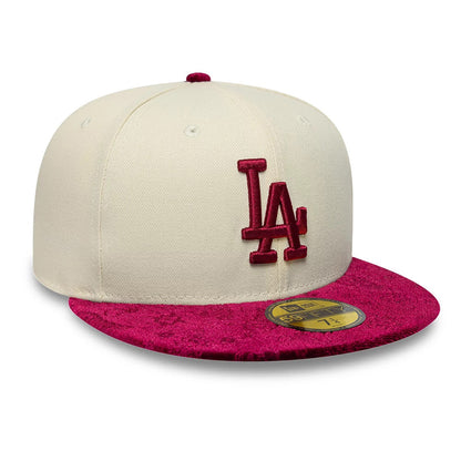 New Era 59FIFTY Cap MLB LA Dodgers Paisley light beige/burgundy
