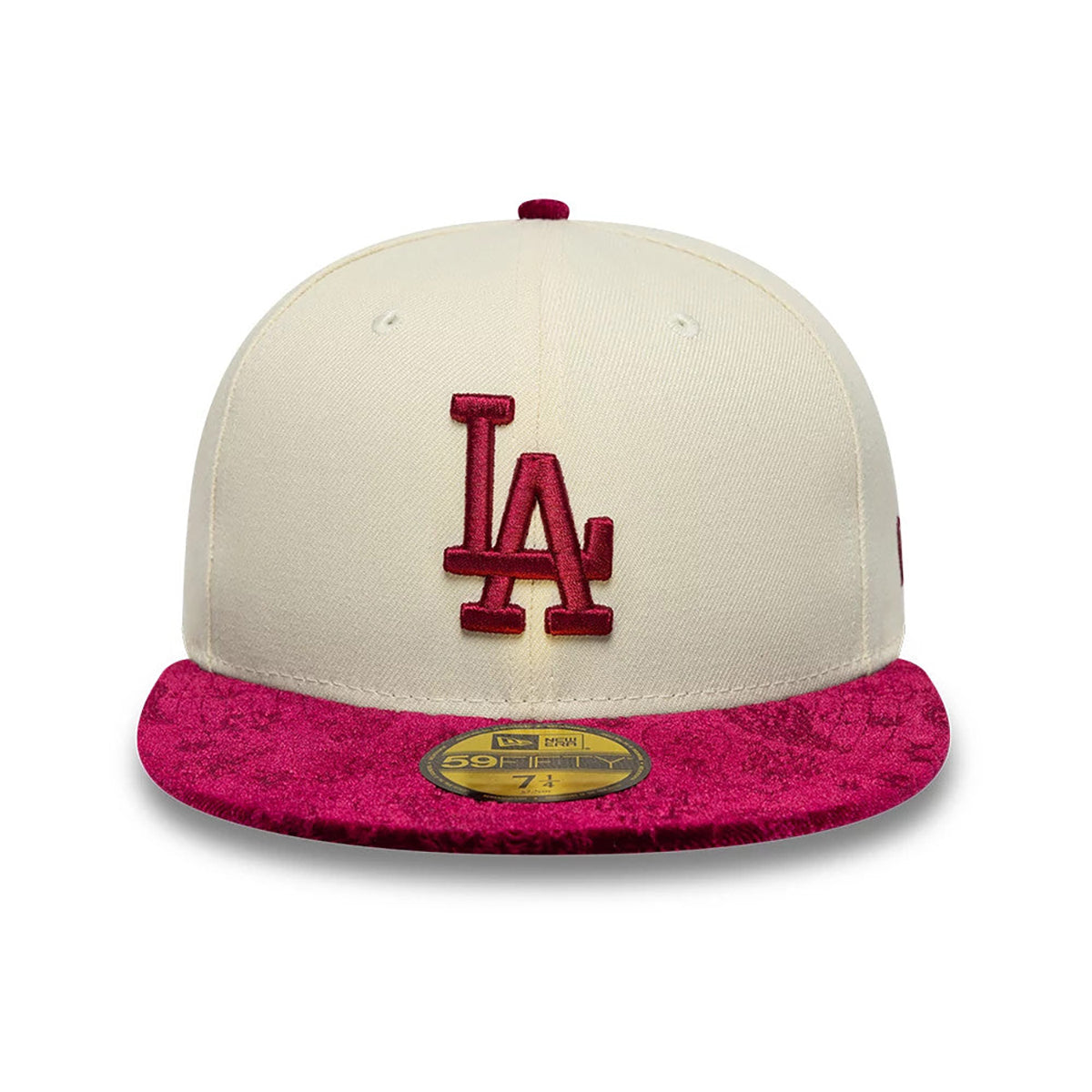 New Era 59FIFTY Cap MLB LA Dodgers Paisley light beige/burgundy