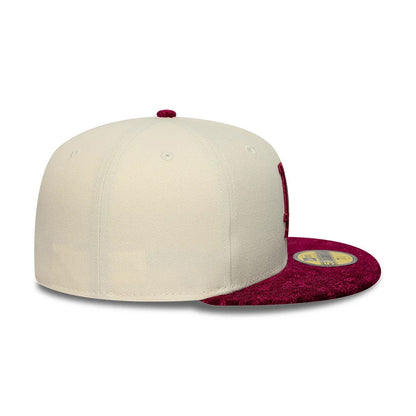 New Era 59FIFTY Cap MLB LA Dodgers Paisley light beige/burgundy