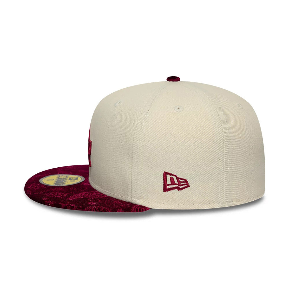 New Era 59FIFTY Cap MLB LA Dodgers Paisley light beige/burgundy