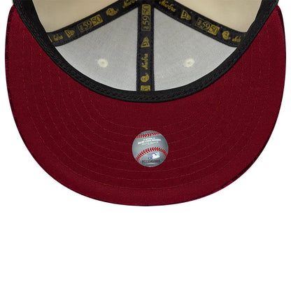 New Era 59FIFTY Cap MLB LA Dodgers Paisley light beige/burgundy