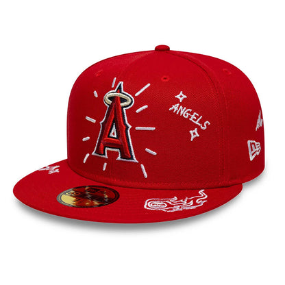 New Era 59FIFTY Cap MLB Los Angeles Angels Scribble red