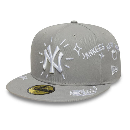 New Era 59FIFTY Cap MLB New York Yankees Scribble grey